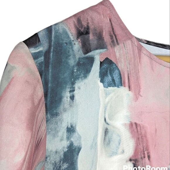 Mossimo Abstract Dropped Waist Short Sleeve Shift Dress size M - Picture 4 of 11